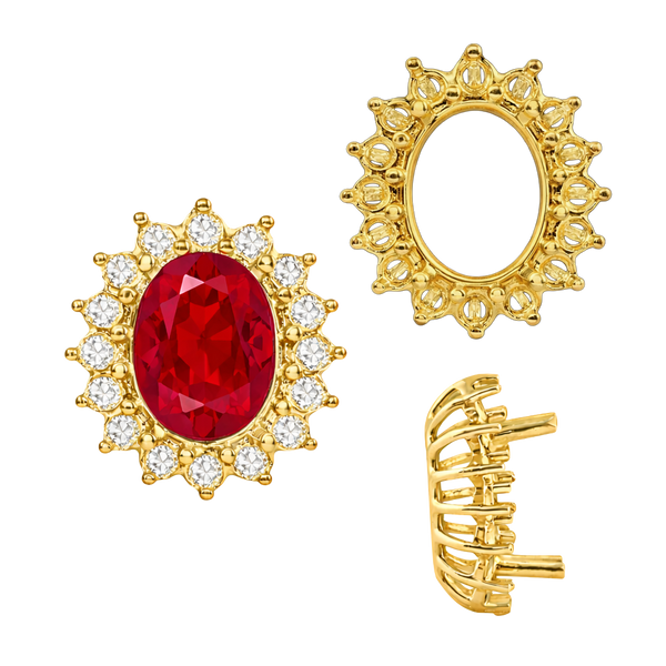 ITI NYC Oval Cluster Tops (12-16 Side Stones | 6.00 x 4.00 mm - 10.00 x 8.00 mm)