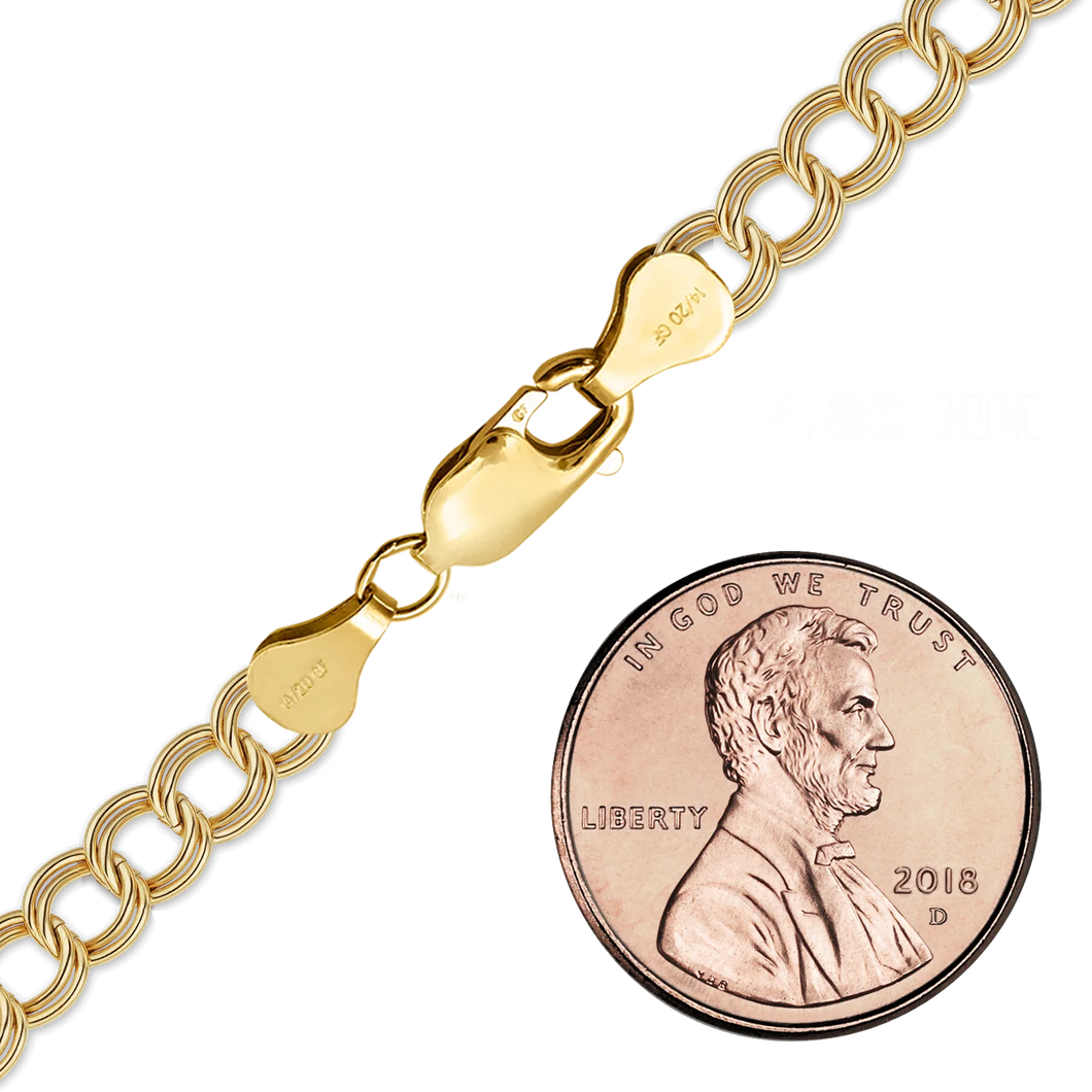 Finished Charm Bracelet Necklace in 14K Gold-Filled