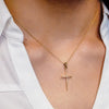 ITI NYC 14K Gold Thin Plain Cross Pendant