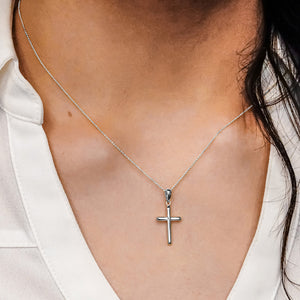 ITI NYC Domed Plain Cross Pendant in 14K Gold