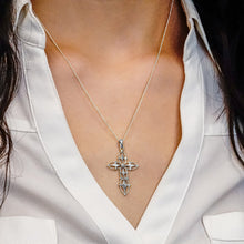 Load image into Gallery viewer, ITI NYC Filigree Cross Pendant with Beaded Design in 14K Gold
