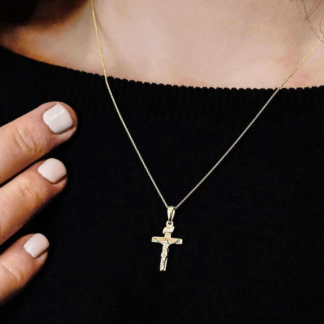 ITI NYC Classic Crucifix Pendant in 14K Gold