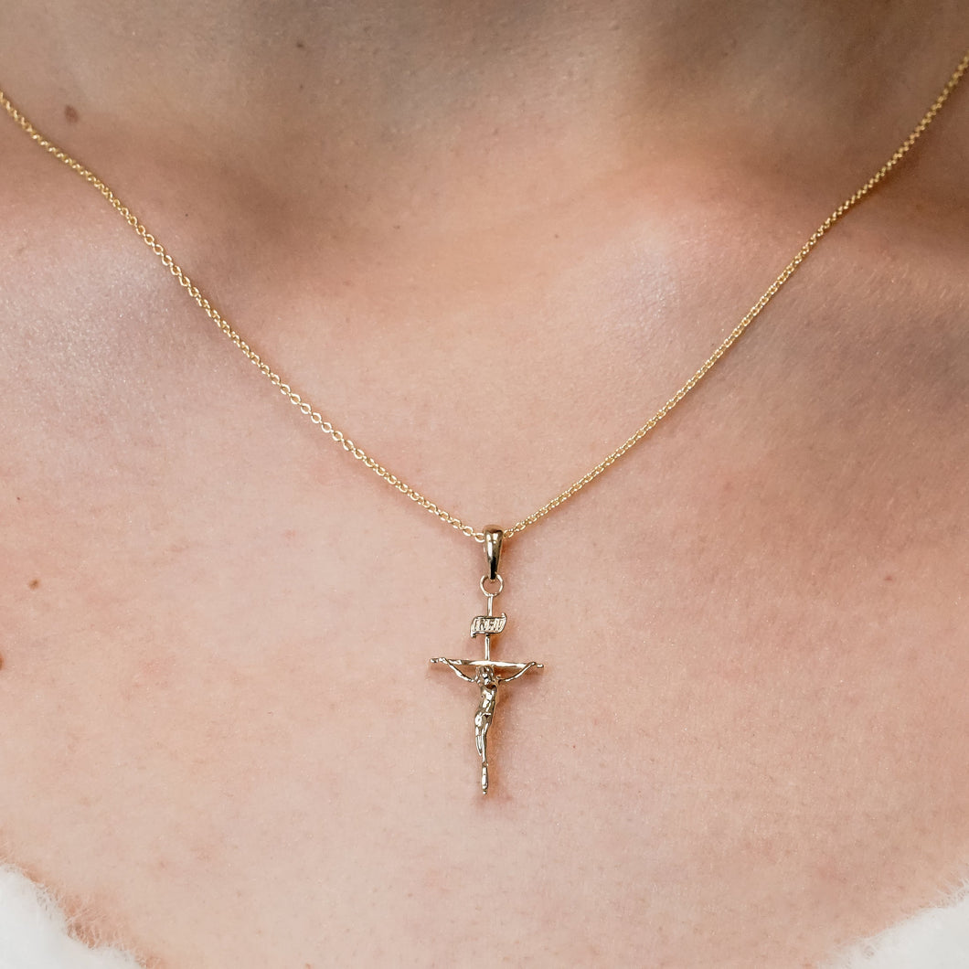 ITI NYC Classic Crucifix Pendant in 14K Gold