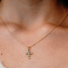 ITI NYC Bezel Set Cross Pendant with Diamonds in 14K Gold