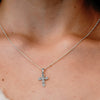ITI NYC Bezel Set Cross Pendant with Diamonds in 14K Gold
