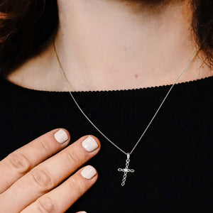 ITI NYC Filigree Cross Pendant with Diamonds in 14K Gold