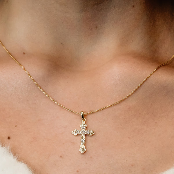 ITI NYC Apostles Cross Pendant with Cubic Zirconia in Sterling Silver