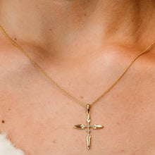 Load image into Gallery viewer, ITI NYC Star Cross Pendant with Diamonds in 14K Gold
