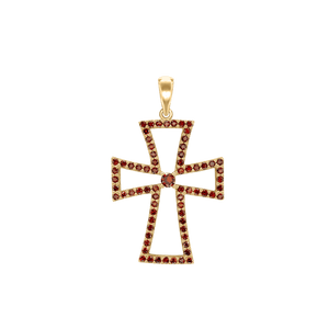 ITI NYC Cross Pattee Pendant with Cubic Zirconia in Sterling Silver