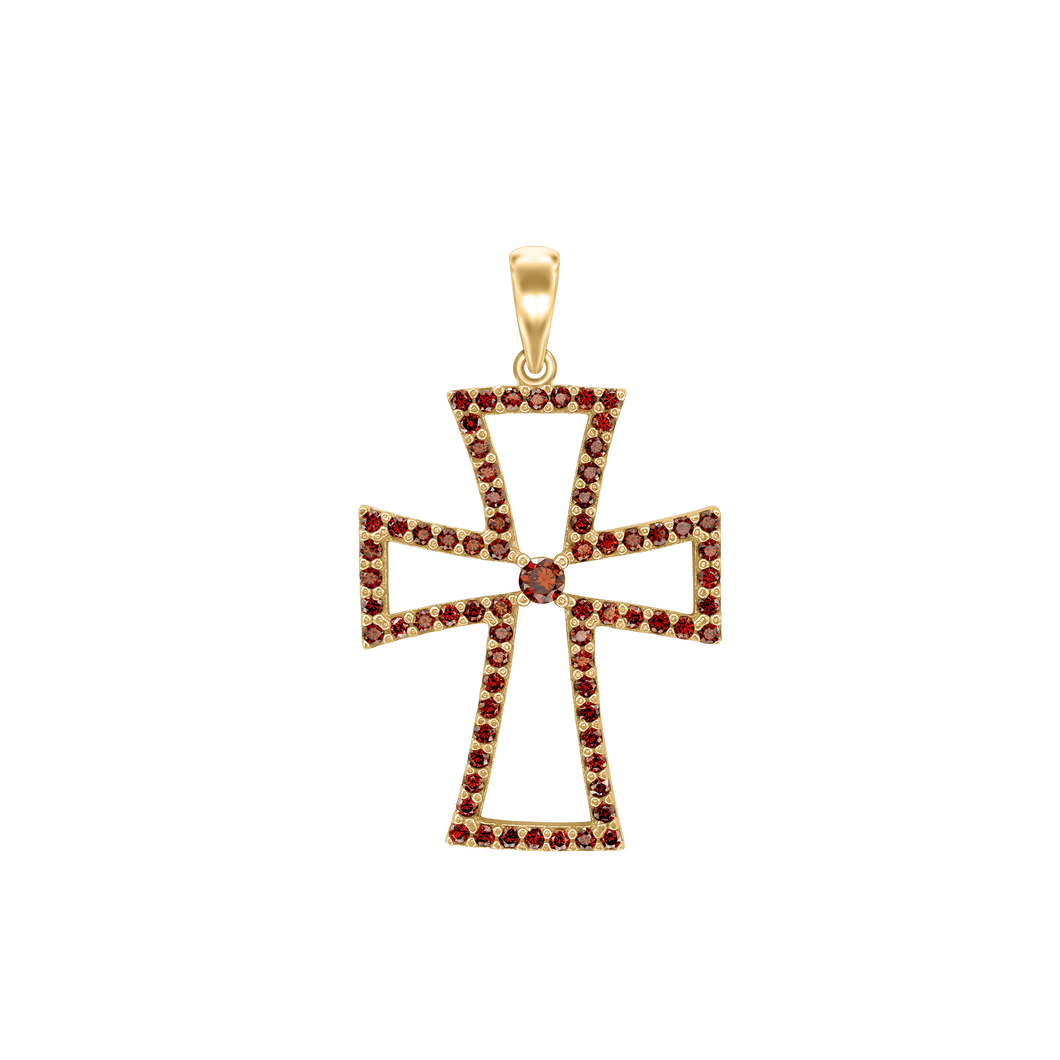 ITI NYC Cross Pattee Pendant with Cubic Zirconia in Sterling Silver