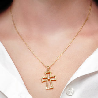 ITI NYC Cross Pattee Pendant with Cubic Zirconia in Sterling Silver