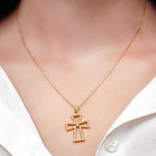 Load image into Gallery viewer, ITI NYC Cross Pattee Pendant with Cubic Zirconia in Sterling Silver
