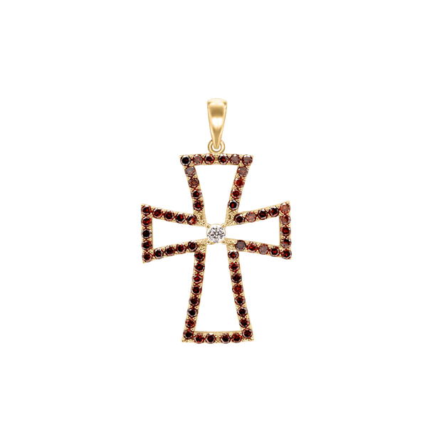 ITI NYC Cross Pattee Pendant with Cubic Zirconia in Sterling Silver