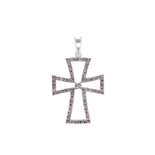 ITI NYC Cross Pattee Pendant with Cubic Zirconia in Sterling Silver