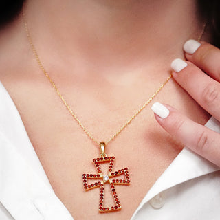 ITI NYC Cross Pattee Pendant with Cubic Zirconia in Sterling Silver