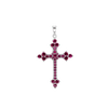 ITI NYC Trinity Cross Pendant with Pink Cubic Zirconia in Sterling Silver