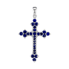 ITI NYC Trinity Cross Pendant with Dark Blue Cubic Zirconia in Sterling Silver