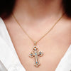 ITI NYC Trefoil Cross Pendant with Light Blue Cubic Zirconia in Sterling Silver