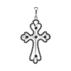 ITI NYC Trefoil Cross Pendant with Black Cubic Zirconia in Sterling Silver