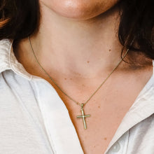 Load image into Gallery viewer, ITI NYC Tubular Cross Pendant in Sterling Silver
