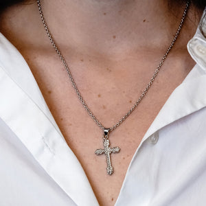 ITI NYC Fancy Cross Pendant in Sterling Silver