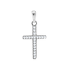 ITI NYC Sterling Silver Classic Cross Pendant with Cubic Zirconia