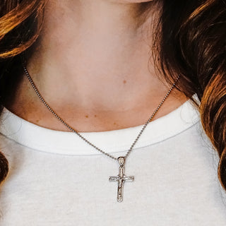 ITI NYC Freeform Crucifix Pendant in Sterling Silver