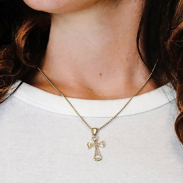 ITI NYC Filigree Lotus Cross Pendant in Sterling Silver