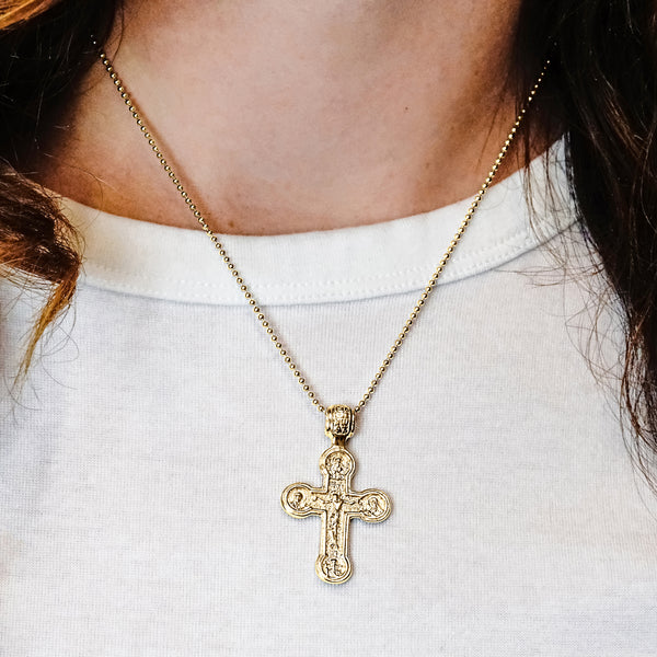 ITI NYC Byzantine Four-Way Double-Sided Crucifix Pendant in Sterling Silver