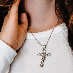 ITI NYC Freeform Crucifix Pendant in Sterling Silver