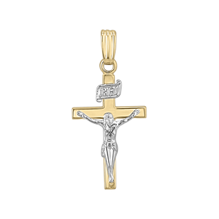 Gold-Filled Two-Tone Crucifix Medallion (3/8 inch - 3/4 inch)