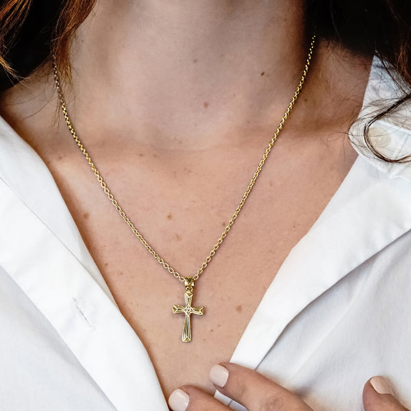 ITI NYC Flared Cross Pendant in Sterling Silver