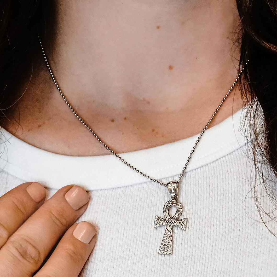 ITI NYC Ankh Cross Pendant in Sterling Silver