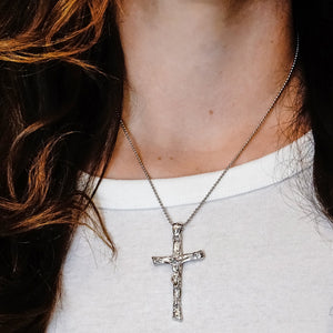 ITI NYC Freeform Crucifix Pendant in Sterling Silver