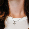 ITI NYC Tapered Cross Pendant with Cubic Zirconia in Sterling Silver
