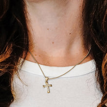 Load image into Gallery viewer, ITI NYC Tapered Cross Pendant with Cubic Zirconia in Sterling Silver
