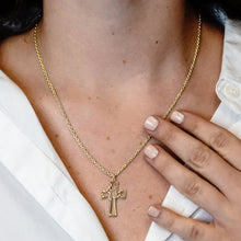 Load image into Gallery viewer, ITI NYC Cross Pendant with Holy Spirit Dove in Sterling Silver
