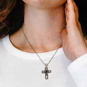 ITI NYC Filigree Cross Pendant with Ember Finish in Sterling Silver