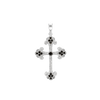 ITI NYC Budded Cross Pendant with Brown Cubic Zirconia in Sterling Silver