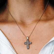 Load image into Gallery viewer, ITI NYC Classic Cross Pendant with Cubic Zirconia in Sterling Silver
