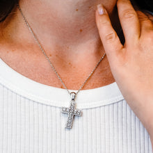 Load image into Gallery viewer, ITI NYC Classic Cross Pendant with Cubic Zirconia in Sterling Silver
