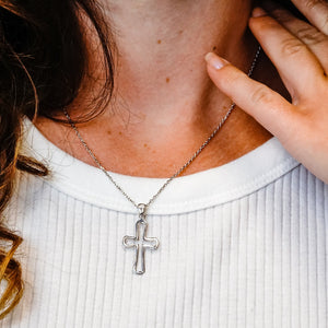 ITI NYC Openwork Cross Pendant in Sterling Silver