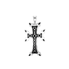 ITI NYC Armenian Cross Pendant with Black Enamel in Sterling Silver