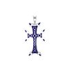 ITI NYC Armenian Cross Pendant with Dark Blue Enamel in Sterling Silver