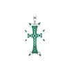 ITI NYC Armenian Cross Pendant with Green Enamel in Sterling Silver