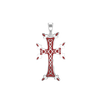 ITI NYC Armenian Cross Pendant with Red Enamel in Sterling Silver