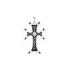 ITI NYC Armenian Cross Pendant with Cubic Zirconia and Black Enamel in Sterling Silver