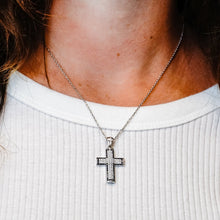 Load image into Gallery viewer, ITI NYC Classic Cross Pendant with Cubic Zirconia in Sterling Silver
