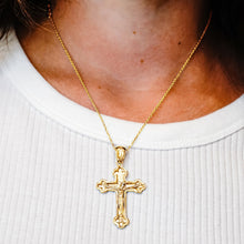 Load image into Gallery viewer, ITI NYC Trefoil Crucifix Pendant in Sterling Silver
