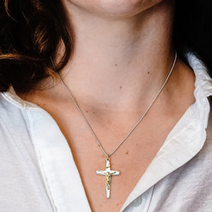 ITI NYC Tapered Crucifix Pendant in Sterling Silver